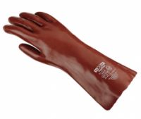 Chemikalienschutz-Handschuhe, PVC rotbraun