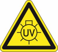 Warnschild vor UV-Strahlung nach DIN EN ISO 7010