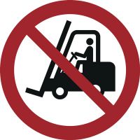 Verbotsschild  für Flurförderzeuge verboten nach DIN EN ISO 7010