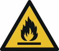 Warnschild vor feuergefährlichen Stoffen nach DIN EN ISO 7010